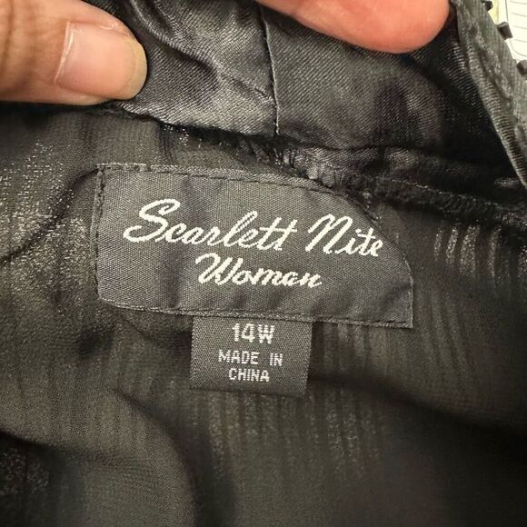 Scarlett Nite Woman 2 Piece Beaded & Pleated Cardigan & Tank Set sz 14 W - Picture 9 of 13